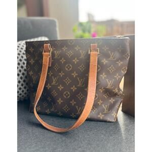 Authentic Louis Vuitton Cabas Piano Tote Bag Monogram Shoulder Handbag